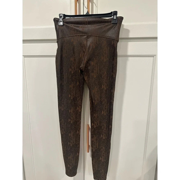 Spanx Snakeskin Legging Large Brown High Waist - Picture 1 of 5